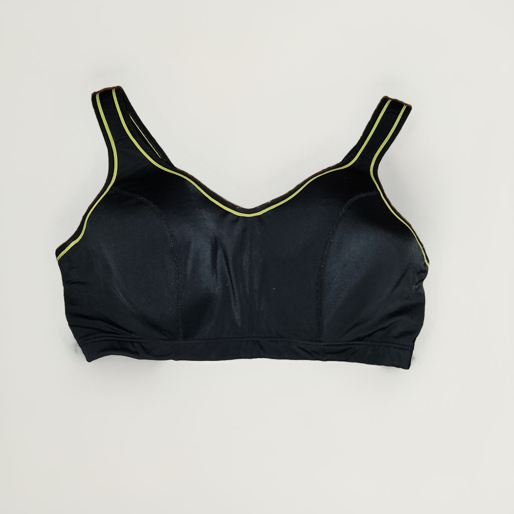 LIVI Black & Neon Yellow Underwire Sports Bra Size 40D Convertible Adjustable